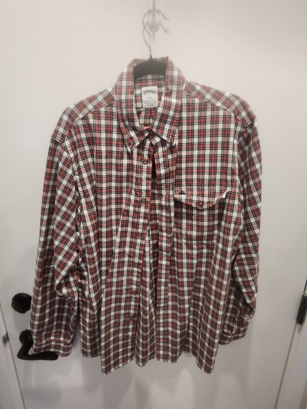Brooks Brothers 1818 Regent Fit Plaid Button Down Shirt Size L